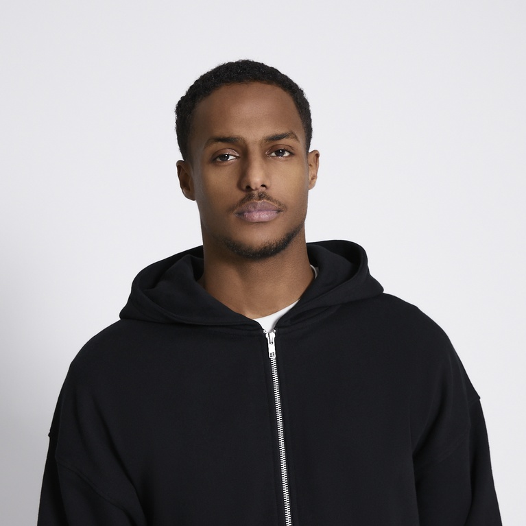 Boxy zip hoodie "Lindon" Black
